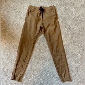 NEW Departwest Twill Jogger Drawstring pants. Khaki. Men’s small